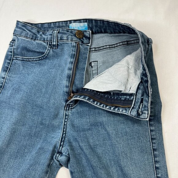 Show Me Your Mumu Berkeley Bell Jeans Med Wash Rainstorm Ultra Flares 26 - Picture 12 of 15